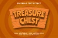 Editable text effect - Treasure Chest 3d template style premium vector Royalty Free Stock Photo