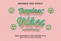 Editable text effect Tropical Vibes 3d Traditional Cartoon template style premium vector