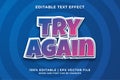 Editable text effect - Try Again template style premium vector