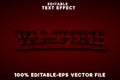 Editable text effect vampire with luxury red modern style