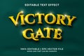 Editable text effect - Victory Gate 3d template style premium vector