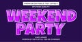 Editable text effect weekend party