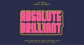 Editable text style effect - Absolute Brilliant text style theme Royalty Free Stock Photo