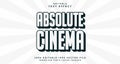 Editable text style effect - Absolute Cinema text style theme Royalty Free Stock Photo