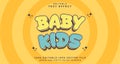 Editable text style effect - Baby Kids text style theme Royalty Free Stock Photo