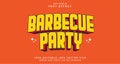 Editable text style effect - Barbecue Party text style theme Royalty Free Stock Photo