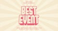 Editable text style effect - Best Event text style theme Royalty Free Stock Photo
