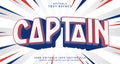 Editable text style effect - Captain text style theme Royalty Free Stock Photo