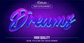 Editable text style effect - Dreams theme style Royalty Free Stock Photo