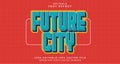 Editable text style effect - Future City text style theme. Royalty Free Stock Photo