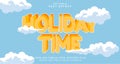 Editable text style effect - Holiday Time text style theme Royalty Free Stock Photo