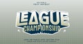Editable text style effect - League Championship text style theme Royalty Free Stock Photo