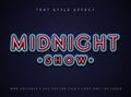 Editable text style effect Midnight show in neon retro style