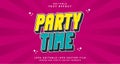 Editable text style effect - Party Time text style theme Royalty Free Stock Photo