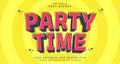 Editable text style effect - Party Time text style theme Royalty Free Stock Photo