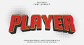 Editable text style effect - Player text style theme. Royalty Free Stock Photo