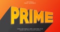Editable text style effect - Prime text style theme Royalty Free Stock Photo