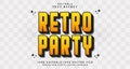Editable text style effect - Retro Party text style theme Royalty Free Stock Photo