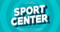 Editable text style effect - Sport Center text style theme Royalty Free Stock Photo