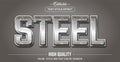 Editable text style effect - Steel theme style