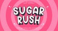 Editable text style effect - Sugar Rush text style theme Royalty Free Stock Photo