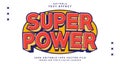 Editable text style effect - Super Power text style theme Royalty Free Stock Photo