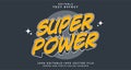 Editable text style effect - Super Power text style theme Royalty Free Stock Photo