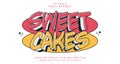 Editable text style effect - Sweet Cakes text style theme Royalty Free Stock Photo