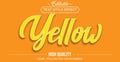 Editable text style effect - yellow theme style