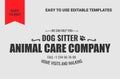 Editable text template. Trendy dog sitter label Royalty Free Stock Photo