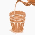 Brush Strokes Style Pouring Masala Chai Vector Illustration