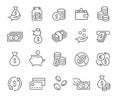 Editable Vector Icon Set Featuring Finance and Money in Linear Style