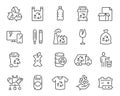 Editable Vector Icon Set in Line Style on Waste Sorting and Recycling Theme