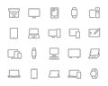 Editable Vector Icon Set for Personal and Digital Devices in Line Style