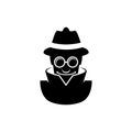 Simple modern playful man wearing fedora hat avatar vector icon Royalty Free Stock Photo
