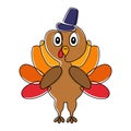 Editable vector illustration of Turkey bird. Symbol of Thanksgiving day. Royalty Free Stock Photo