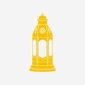 Flat Monochrome Style Arabian Lantern Vector Illustration