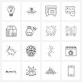 16 Editable Vector Line Icons and Modern Symbols of business, box, chat, timeout, storage