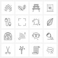 16 Editable Vector Line Icons and Modern Symbols of cable, black, obstacle race, tag, sport