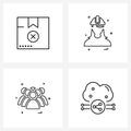 4 Editable Vector Line Icons and Modern Symbols of delivery, group, package, avatar, avatar