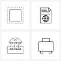 4 Editable Vector Line Icons and Modern Symbols of expand; mobile; sign; business; baggage