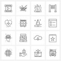 16 Editable Vector Line Icons and Modern Symbols of hospital, medical, pepper, heart, washing