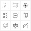 9 Editable Vector Line Icons and Modern Symbols of Jun, date, celebrations, calendar, setting gear