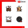 Universal Icon Symbols Group of 4 Modern Filledline Flat Colors of bed, designing tools, love bed, fathers day, drawing tools