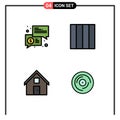 4 Creative Icons Modern Signs and Symbols of trade, conversation, messages, layout, home