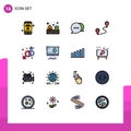 16 Creative Icons Modern Signs and Symbols of venus, gender, chat, female, pin Royalty Free Stock Photo