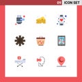 9 Creative Icons Modern Signs and Symbols of heart, cart, love, gear, setting