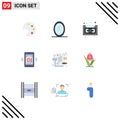 9 Creative Icons Modern Signs and Symbols of holiday, egg, recorder, id, corporate Royalty Free Stock Photo