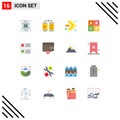 Stock Vector Icon Pack of 16 Line Signs and Symbols for money, radio button, arrows, list, vitamin
