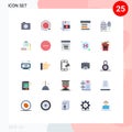User Interface Pack of 25 Basic Flat Colors of power, user, goals, interface, communication